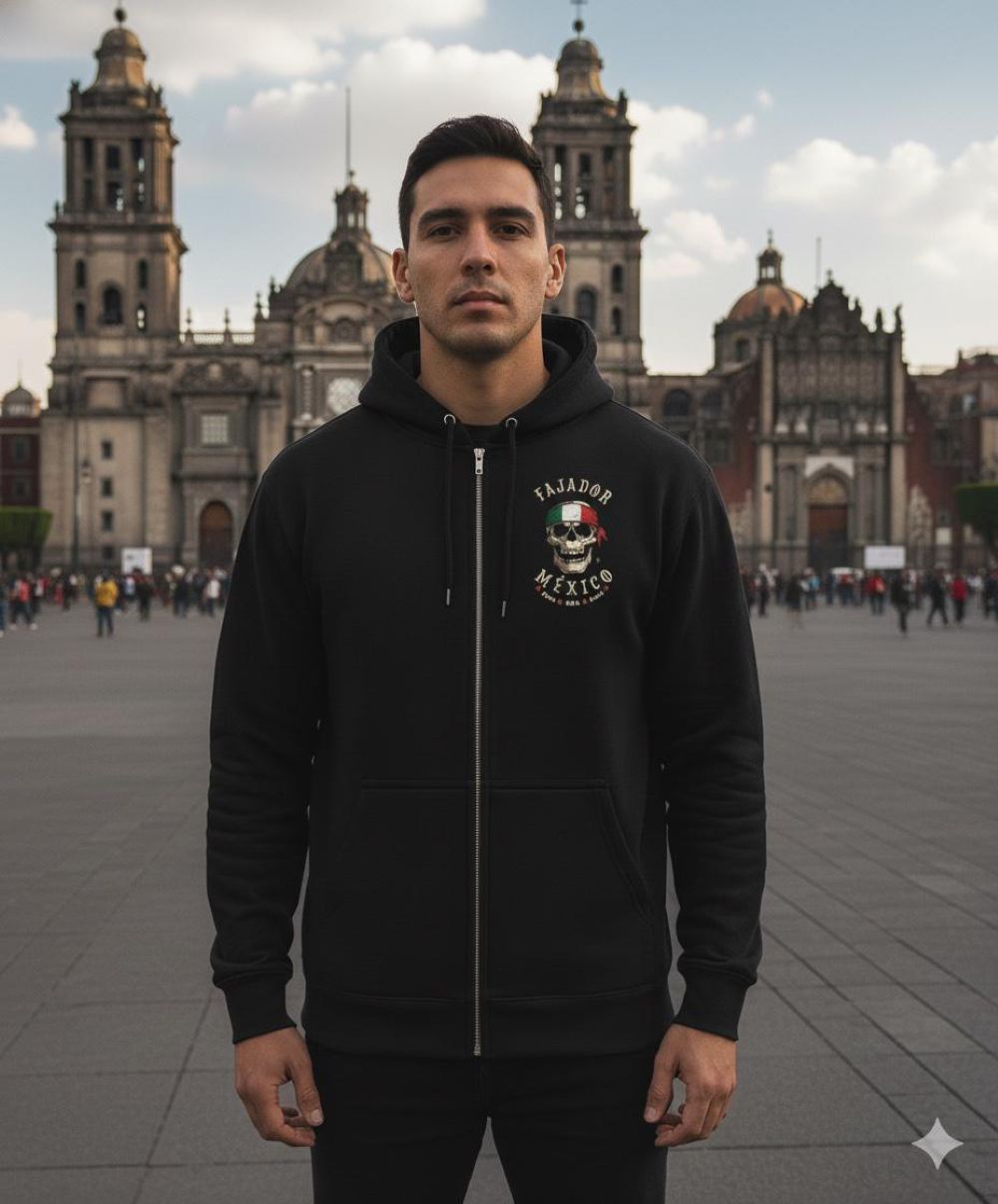 Fajador Mexico Skull Full Zip Hoodie - Image 3
